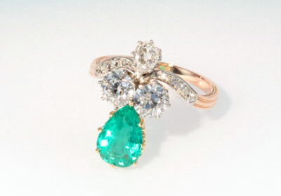 Bersicht antik ring smaragd
