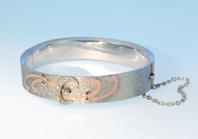 Armreif silber rotgold vic