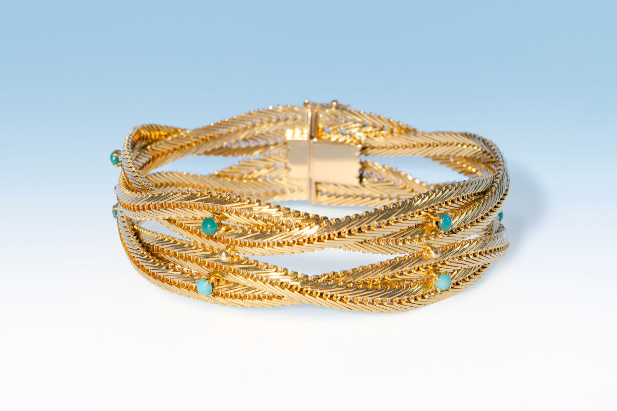 Armband 50 er gold tuerkis