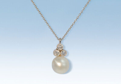 Anhaenger naturperle diamant