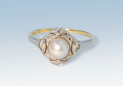 Ring perle diam rosen pt gg
