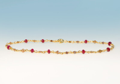 Bracelet rubin diamant rotgold