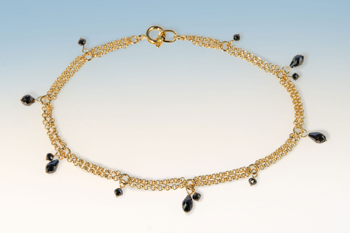 Bracelet gelbgold diamant schwarz