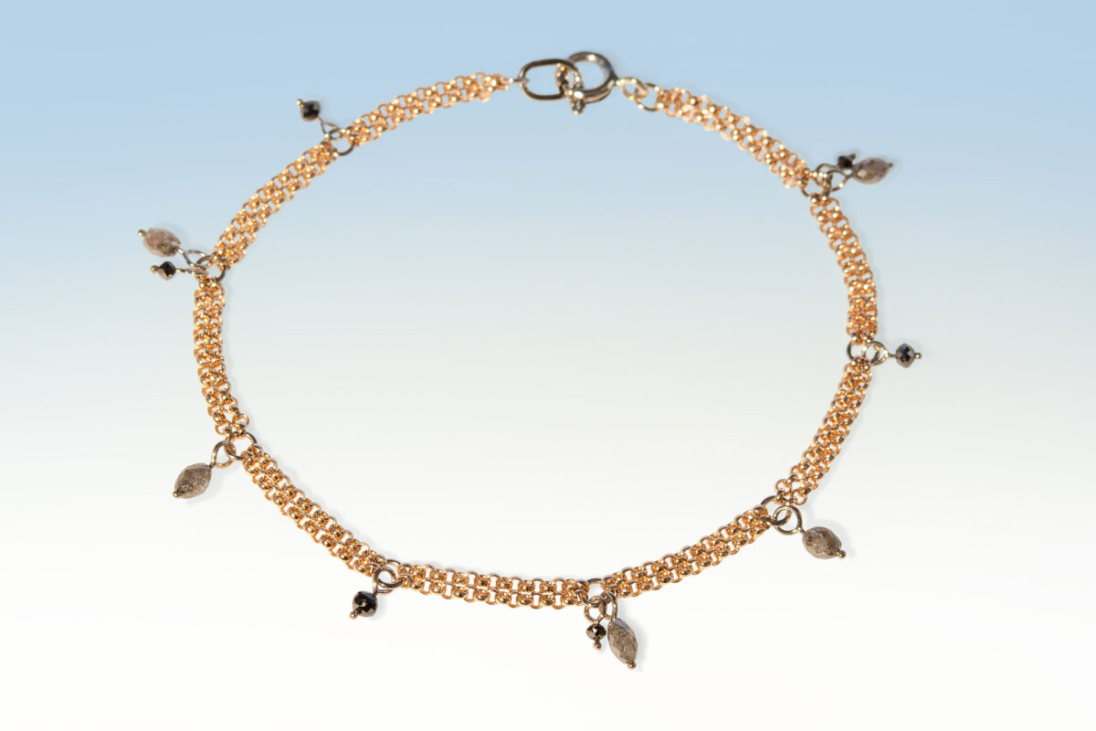 Bracelet rg wg diam braun schwarz