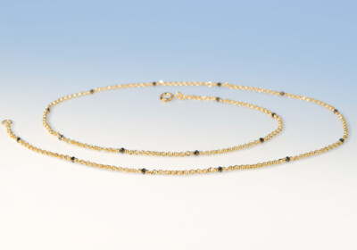 Kette gelbgold 18 diam schwarz