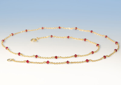 Kette rubin gelbgold anker