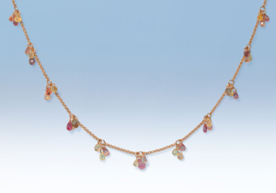 Kette saphir tropfen rg