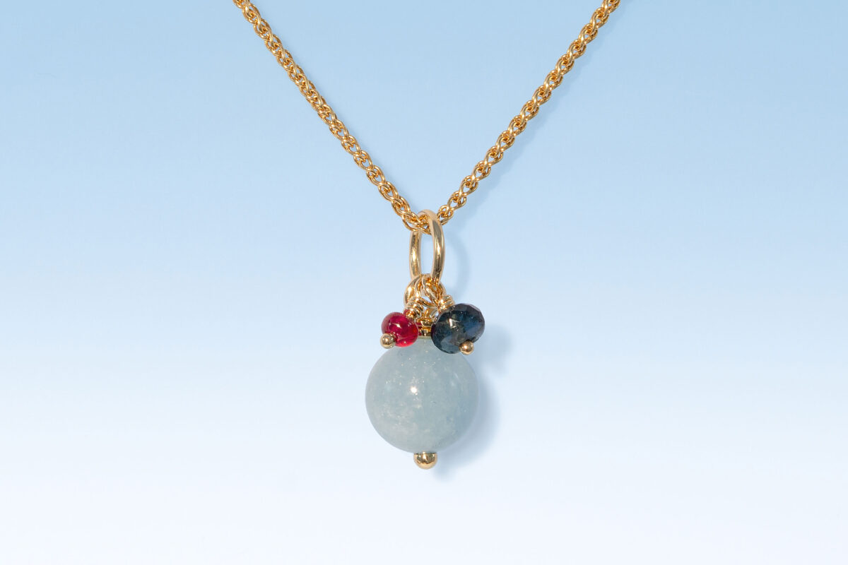 Anhaenger aqua tur rubin gg