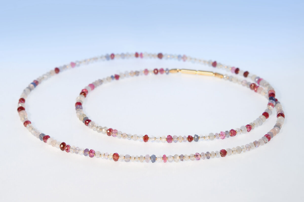 Collier saphir rot blau weiss
