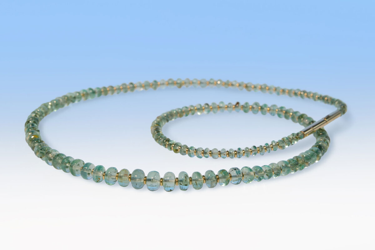 Collier smaragd hell gelbgold