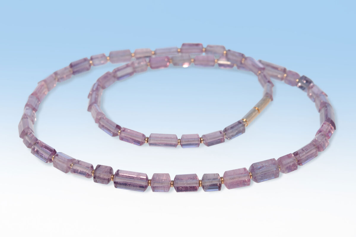 Collier turmalin lila rg