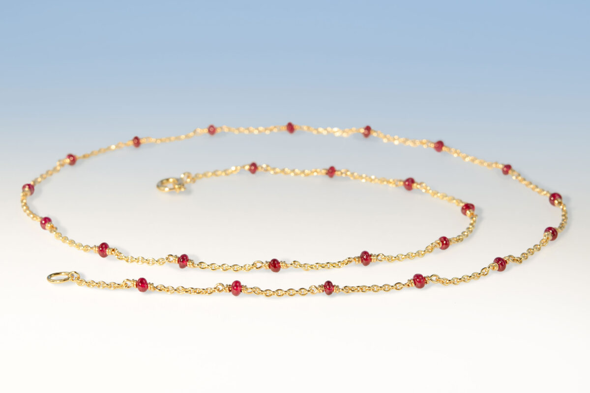 Kette rubin gelbgold anker