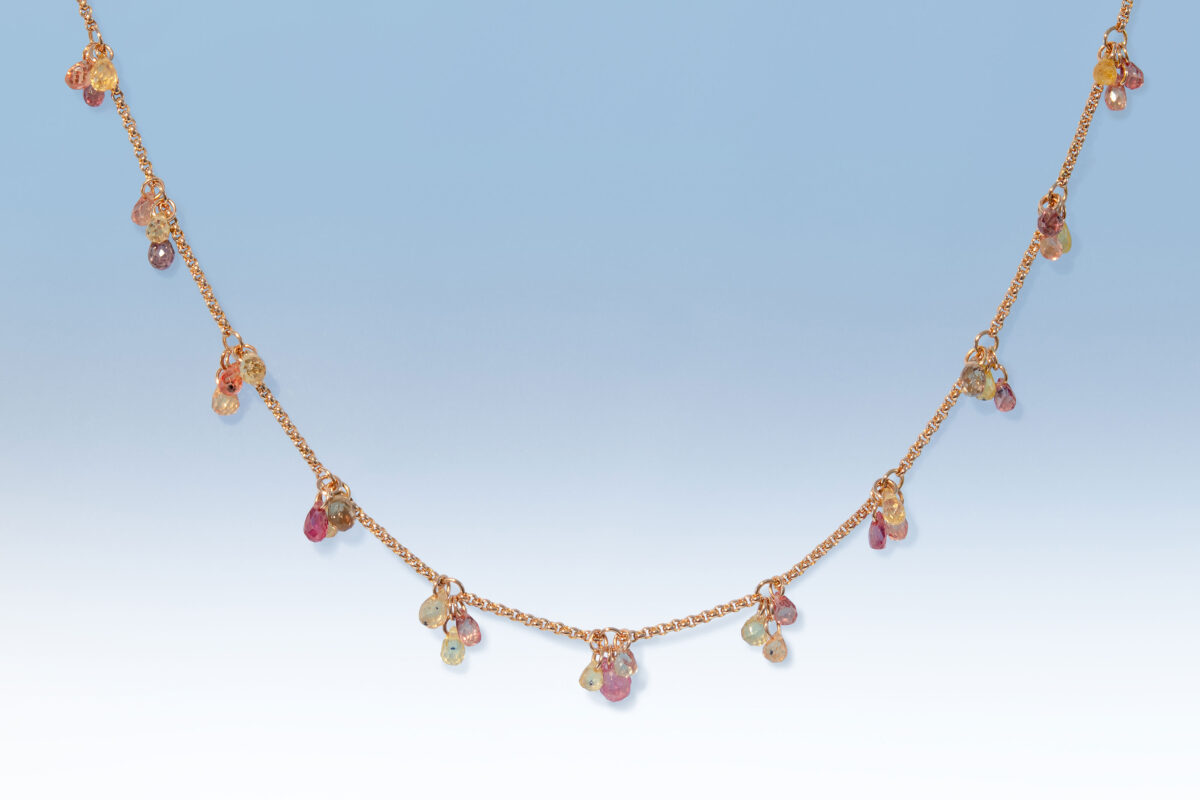 Kette saphir tropfen rg