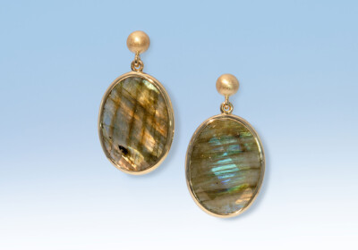 Ohrhaenger labradorit fac gelbgold