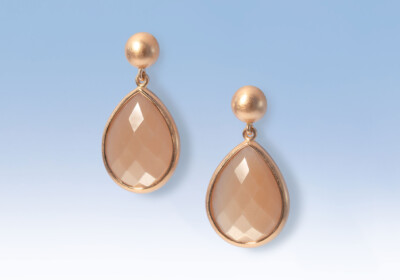 Ohrhaenger mondstein braun tropfen rg