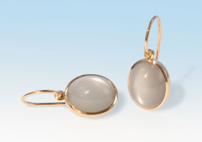 Ohrhaenger mondstein grau oval rg