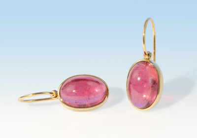 Ohrhaenger turmalin rosa oval gg