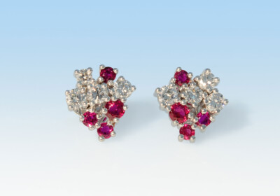 Ohrstecker rubin diamant