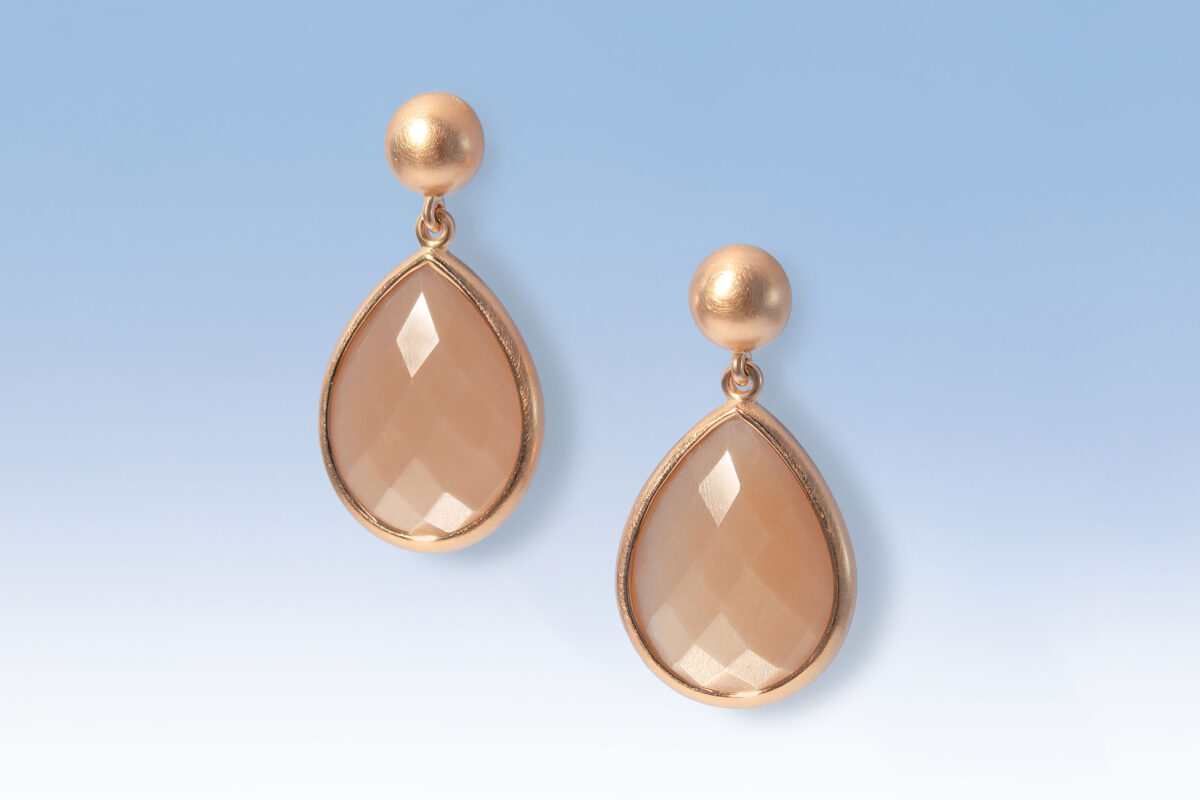 Ohrhaenger mondstein braun tropfen rg