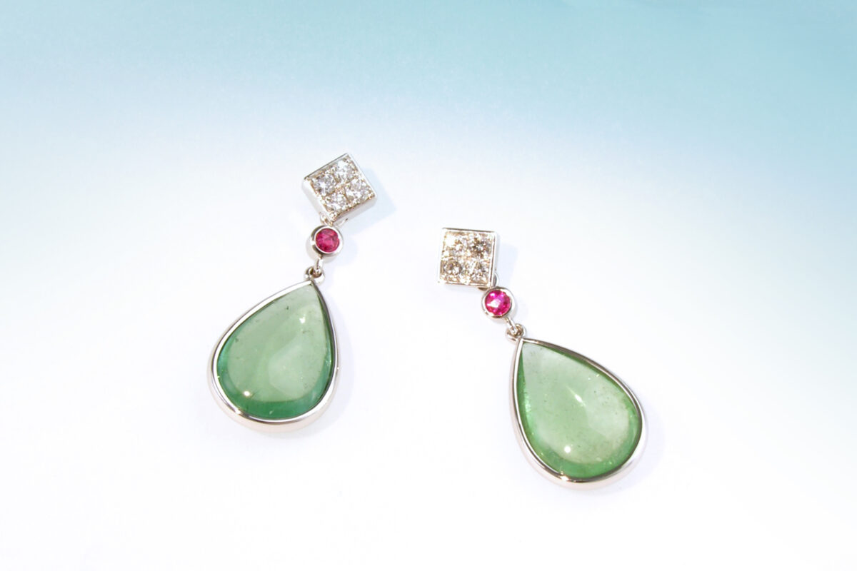 Ohrhaenger turmalin brill rubin