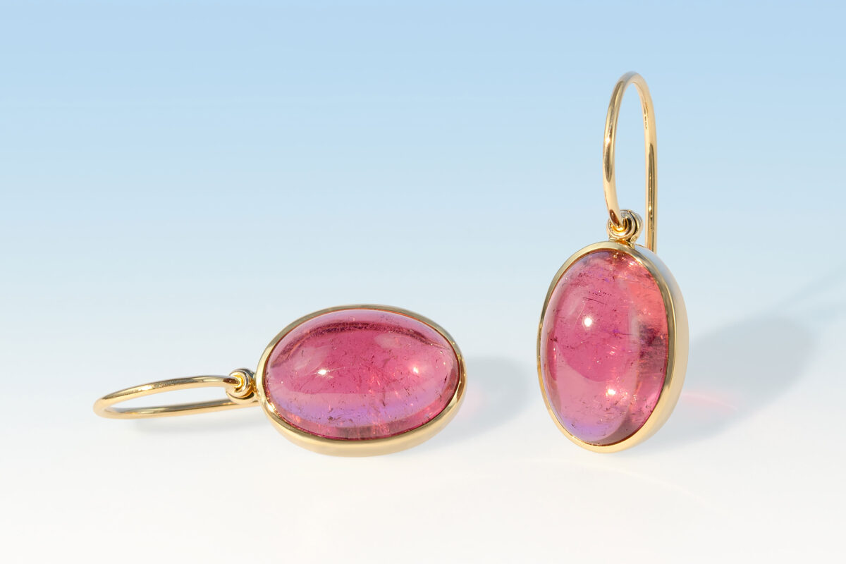 Ohrhaenger turmalin rosa oval gg