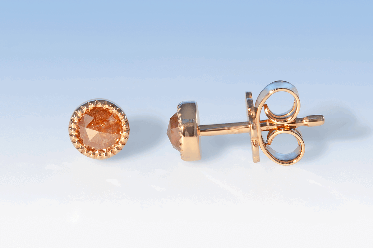 Ohrstecker diam rosen braunrot rg