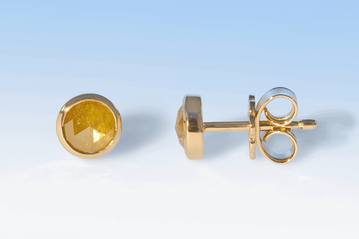 Ohrstecker diam rosen gelb gelbgold
