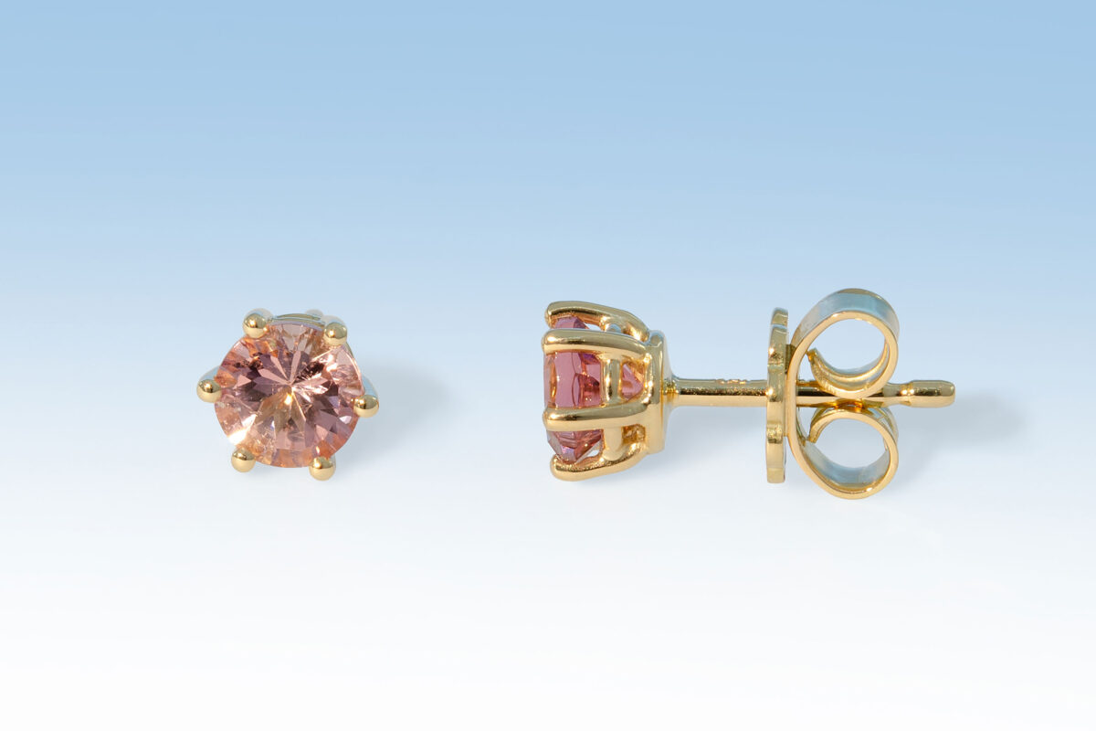 Stecker turmalin rosa gelbgold