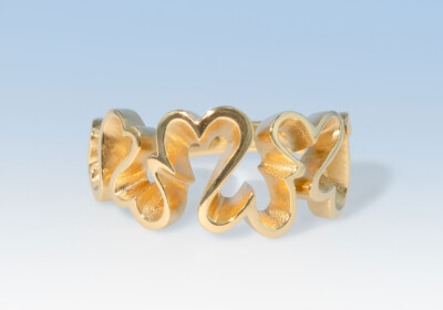 Ring gelbgold herz vorne