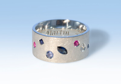 Ring silber saphir und brill