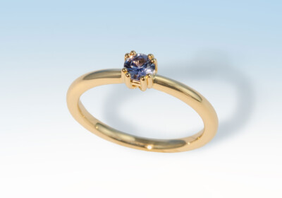 Solitaer gg saphir blau 4doppelgriffe