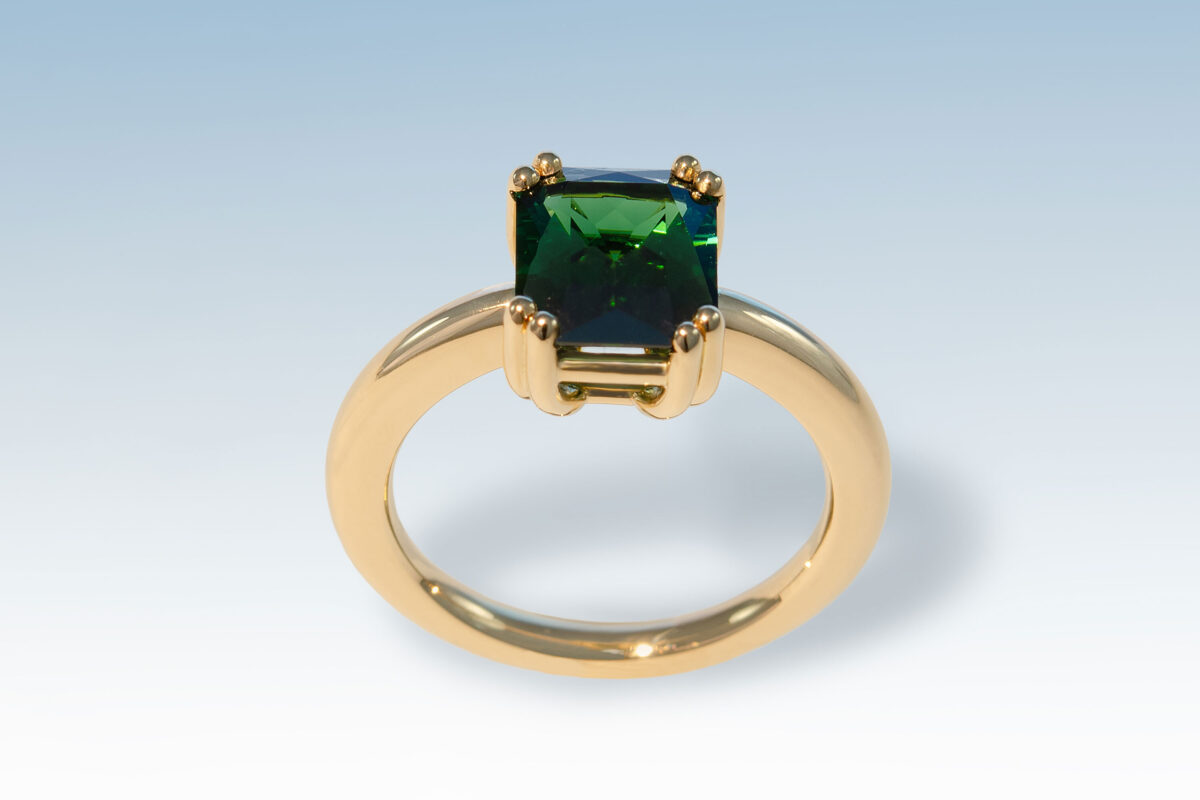 Ring turmalin achteck 2