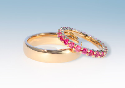 Ringe rosegold pink saphir